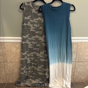 Camouflage and Ombre Sleeveless Dresses